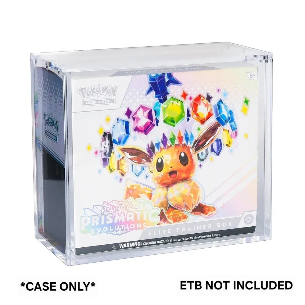 Pokemon ETB Acrylic Display Case Clear Magnetic Protector Fits Elite Trainer Box